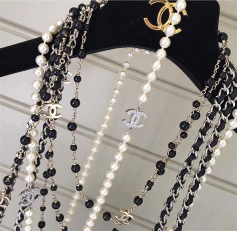 chanel black pearl necklace|cost of chanel pearl necklace.